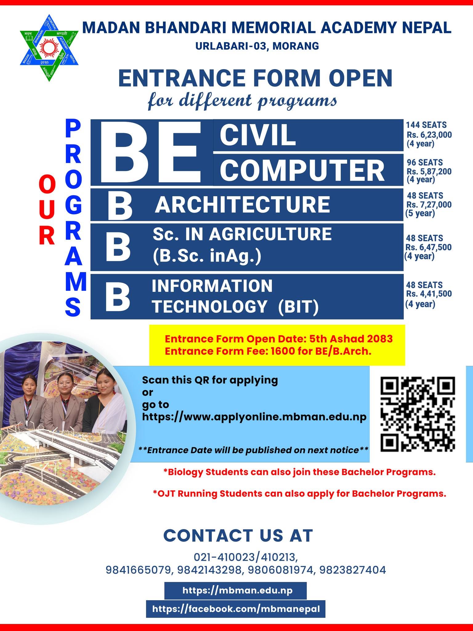 Admission Open for Bachelor Programs in Madan Bhandari Memorial Academy Nepal